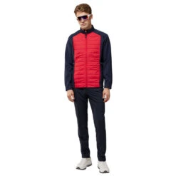 J.Lindeberg Men's Kenny Hybrid Jacket -Best Golf Shop 409618 BarbadosCherry JLindeberg Mens Kenny Hybrid Jacket 4