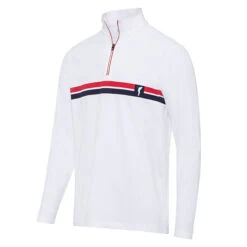 GOLFINO Men's Chest Stripe Midlayer -Best Golf Shop 410489 OpticWhite GOLFINO Mens Chest Stripe Midlayer 3