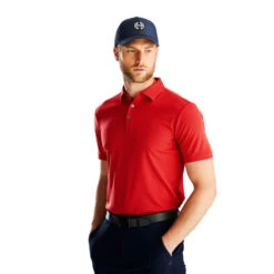 PING Men's Halcyon Golf Polo Shirt -Best Golf Shop 411469 poppy model 1