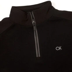 Calvin Klein Men's Knitted 1/2 Zip Golf Mid Layer -Best Golf Shop 411838 Black Calvin Klein Mens Knitted Half Zip Golf Mid Layer 3