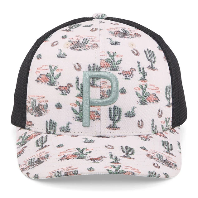 PUMA Men's Wild West Trucker P Golf Cap PUMA Golf PUMA Men's Wild West Trucker P Golf Cap -Best Golf Shop 412302 Black Green PUMA Mens Wild West Trucker P Golf Cap 1