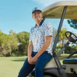 PUMA Golf PUMA Men's MATTR Lagoon Golf Polo Shirt 4 PUMA Golf PUMA Men's MATTR Lagoon Golf Polo Shirt -Best Golf Shop 412523 White Flamingo PUMA Mens MATTR Lagoon Golf Polo Shirt 3