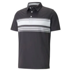 PUMA Golf PUMA Men's MATTR Grind Golf Polo Shirt -Best Golf Shop 412619 Black White PUMA Mens MATTR Grind Golf Polo Shirt 1