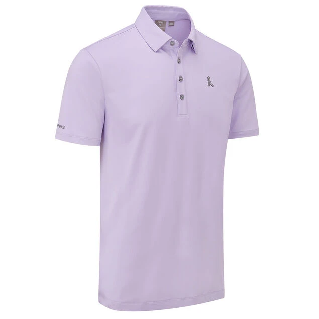 PING Men's Mr. Ping Golf Polo Shirt PING Men's Mr. Ping Golf Polo Shirt -Best Golf Shop 412904 Lilac PING Mens MrPing Golf Polo Shirt 3