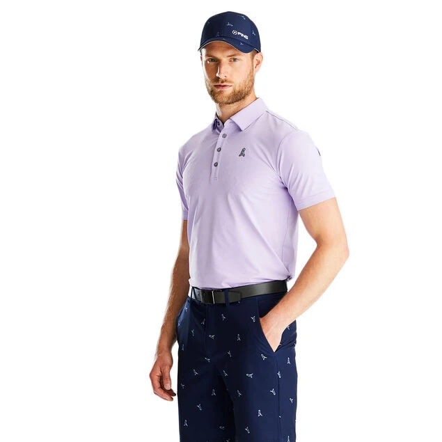 PING Men's Mr. Ping Golf Polo Shirt PING Men's Mr. Ping Golf Polo Shirt -Best Golf Shop 412904 lilac model 1