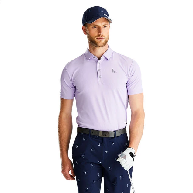 PING Men's Mr. Ping Golf Polo Shirt PING Men's Mr. Ping Golf Polo Shirt -Best Golf Shop 412904 lilac model 2