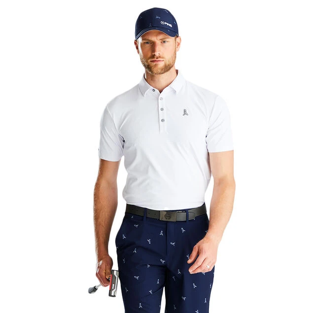 PING Men's Mr. Ping Golf Polo Shirt PING Men's Mr. Ping Golf Polo Shirt -Best Golf Shop 412904 white model 1