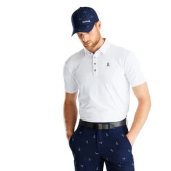 PING Men's Mr. Ping Golf Polo Shirt 9 PING Men's Mr. Ping Golf Polo Shirt -Best Golf Shop 412904 white model 2