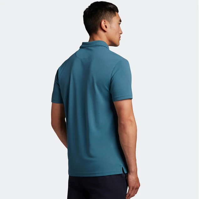 Lyle & Scott Men's Collar Logo Technical Breathable Golf Polo Shirt Lyle & Scott Men's Collar Logo Technical Breathable Golf Polo Shirt -Best Golf Shop 413579 Azure LyleScott Mens Collar Logo Technical Polo Shirt 2