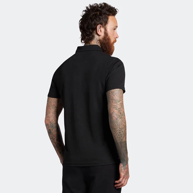 Lyle & Scott Men's Collar Logo Technical Breathable Golf Polo Shirt Lyle & Scott Men's Collar Logo Technical Breathable Golf Polo Shirt -Best Golf Shop 413579 Black LyleScott Mens Collar Logo Technical Polo Shirt 2