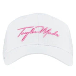 TaylorMade Ladies Script Golf Cap -Best Golf Shop 413647 White Pink TaylorMade Ladies Script Golf Cap 3