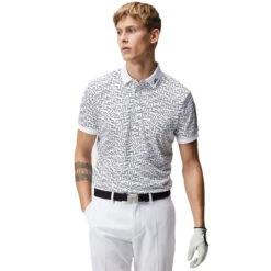 J.Lindeberg Men`s Tour Tech Print Golf Polo Shirt