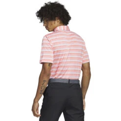 Adidas Golf Adidas Men's Two-Colour Striped Golf Polo Shirt -Best Golf Shop 414440 CoralFusion White adidas Golf Mens Two Colour Striped Golf Polo Shirt 3