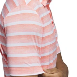 Adidas Golf Adidas Men's Two-Colour Striped Golf Polo Shirt -Best Golf Shop 414440 CoralFusion White adidas Golf Mens Two Colour Striped Golf Polo Shirt 5