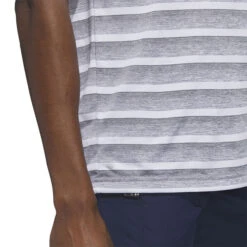 Adidas Golf Adidas Men's Two-Colour Striped Golf Polo Shirt -Best Golf Shop 414440 Grey White adidas Golf Mens Two Colour Striped Golf Polo Shirt 6