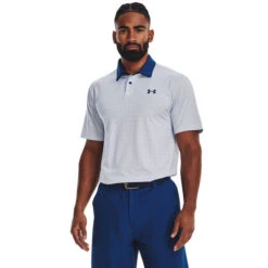 Under Armour Men's T2G Printed Golf Polo Shirt -Best Golf Shop 416013 White BlueMirage BlueMirage Under Armour Mens T2G Printed Golf Polo Shirt 1