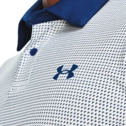 Under Armour Men's T2G Printed Golf Polo Shirt -Best Golf Shop 416013 White BlueMirage BlueMirage Under Armour Mens T2G Printed Golf Polo Shirt 3