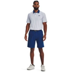 Under Armour Men's T2G Printed Golf Polo Shirt -Best Golf Shop 416013 White BlueMirage BlueMirage Under Armour Mens T2G Printed Golf Polo Shirt 4