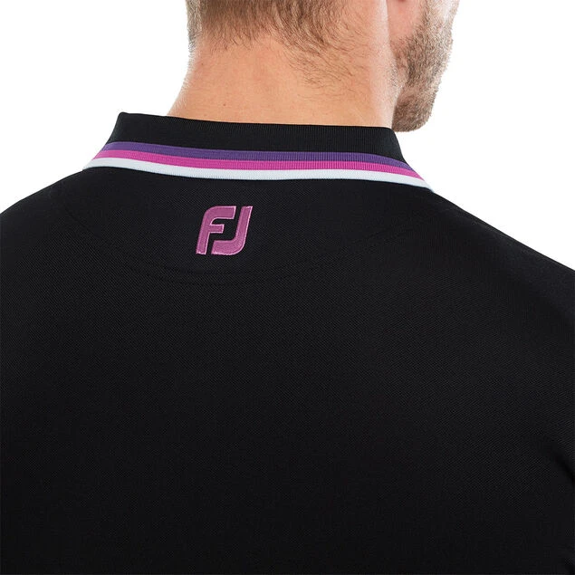 FootJoy Men's Solid Trim Golf Polo Shirt FootJoy Men's Solid Trim Golf Polo Shirt -Best Golf Shop 416299 Black FootJoy Mens Solid Trim Golf Polo Shirt 3