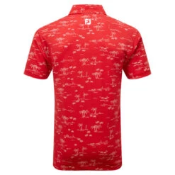 FootJoy Men's Tropic Golf Print Polo Shirt -Best Golf Shop 416344 Red White FootJoy Mens Tropic Golf Print Polo Shirt 5