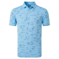 FootJoy Men's Tropic Golf Print Polo Shirt -Best Golf Shop 416344 TrueBlue Navy FootJoy Mens Tropic Golf Print Polo Shirt 4