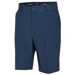 Greg Norman Men's Microlux Hybrid Shark Print Golf Shorts 8 Greg Norman Men's Microlux Hybrid Shark Print Golf Shorts -Best Golf Shop 416637 Navy Greg Norman Mens Microlux Hybrid Shark Print Golf Shorts 1