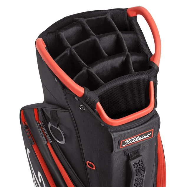 Titleist 14 Golf Cart Bag Titleist 14 Golf Cart Bag -Best Golf Shop 418254 Black Black Red Titleist 14 Golf Cart Bag 4